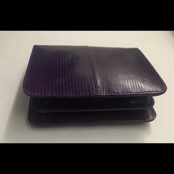 New Thai Purple Snakeskin Pocketbook Purse made in Thailand - Picture 3 of 16